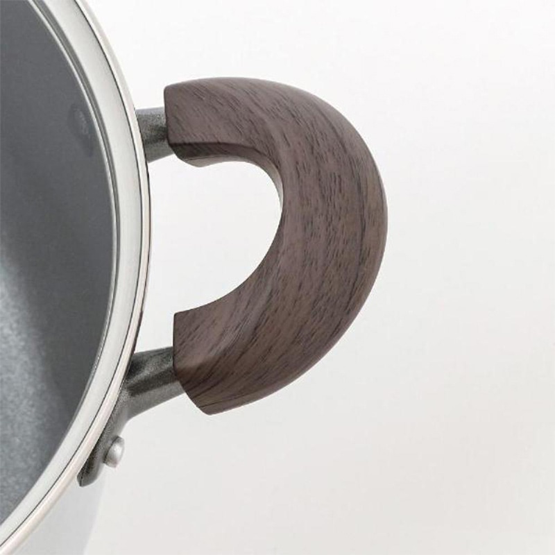 中山福 深型両手鍋 ミロワール ガラス蓋付 IH対応 24cm ミラー仕上げ ND-325 1個(ご注文単位1個)【直送品】