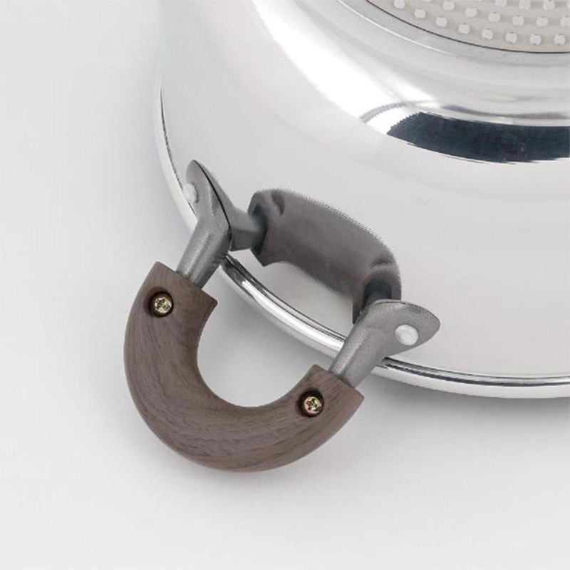 中山福 深型両手鍋 ミロワール ガラス蓋付 IH対応 24cm ミラー仕上げ ND-325 1個(ご注文単位1個)【直送品】