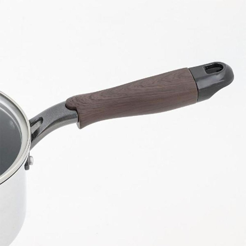 中山福 片手鍋 ミロワール ガラス蓋付 IH対応 16cm ミラー仕上げ ND-321 1個(ご注文単位1個)【直送品】