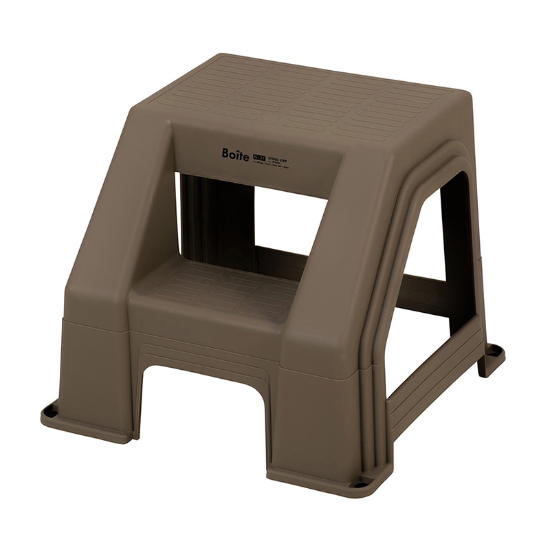 中山福 踏み台 Boite スツールステップ M ブラウン MA-4117 1個(ご注文単位1個)【直送品】