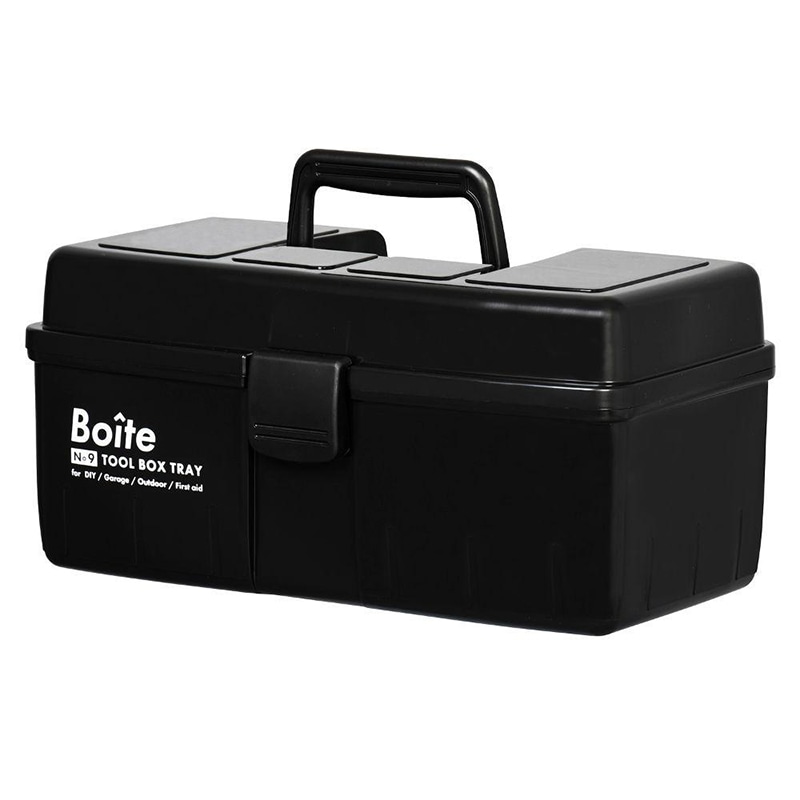 中山福 工具箱 ツールボックス Boite 中皿式 ブラック MA-4026 1個(ご注文単位1個)【直送品】