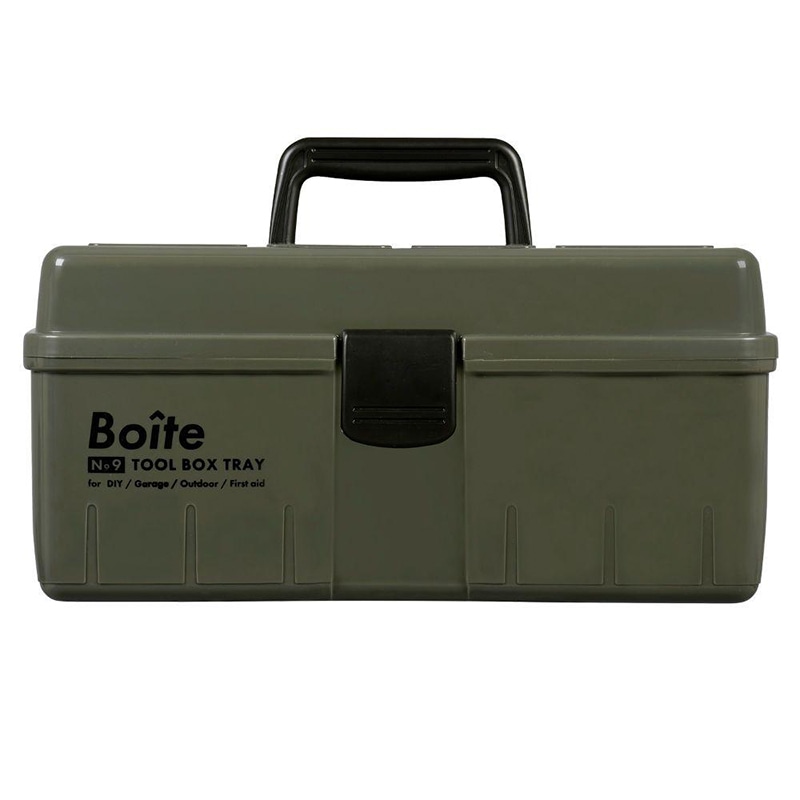 中山福 工具箱 ツールボックス Boite 中皿式 カーキ MA-4025 1個(ご注文単位1個)【直送品】
