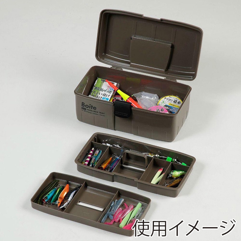 中山福 工具箱 ツールボックス Boite 中皿式 ブラウン MA-4024 1個(ご注文単位1個)【直送品】