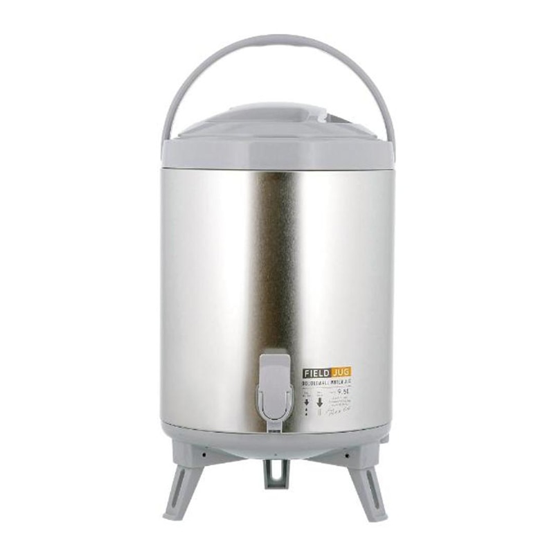 中山福 ウォータージャグ コップ2個付 9.5L シルバー MA-1923 1個（ご注文単位1個）【直送品】