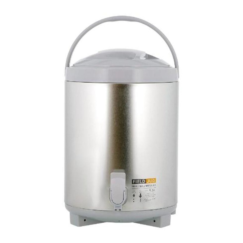 中山福 ウォータージャグ コップ2個付 9.5L シルバー MA-1923 1個(ご注文単位1個)【直送品】