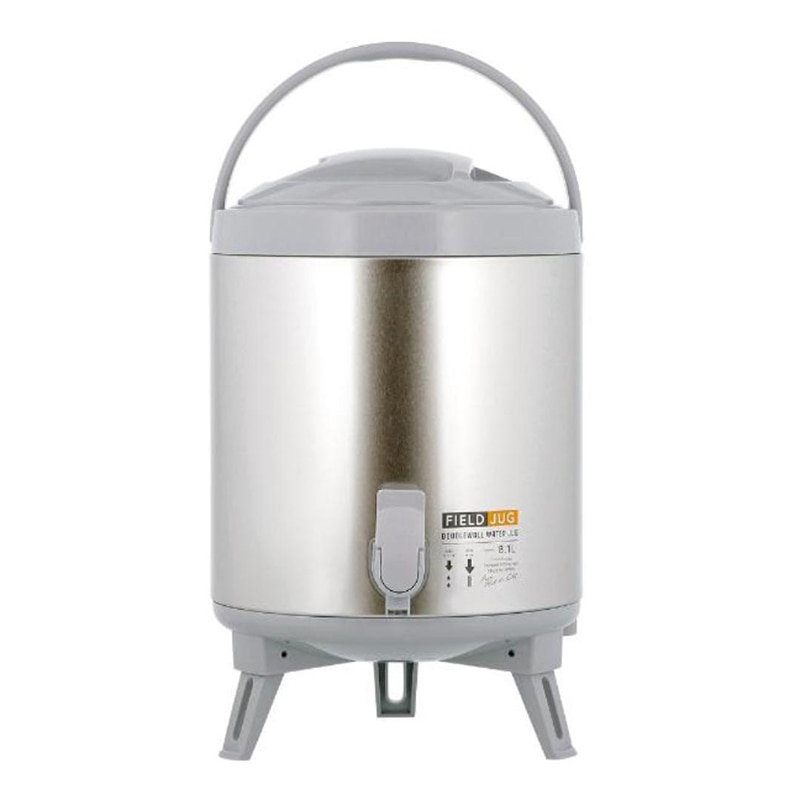 中山福 ウォータージャグ コップ2個付 8.1L シルバー MA-1922 1個（ご注文単位1個）【直送品】