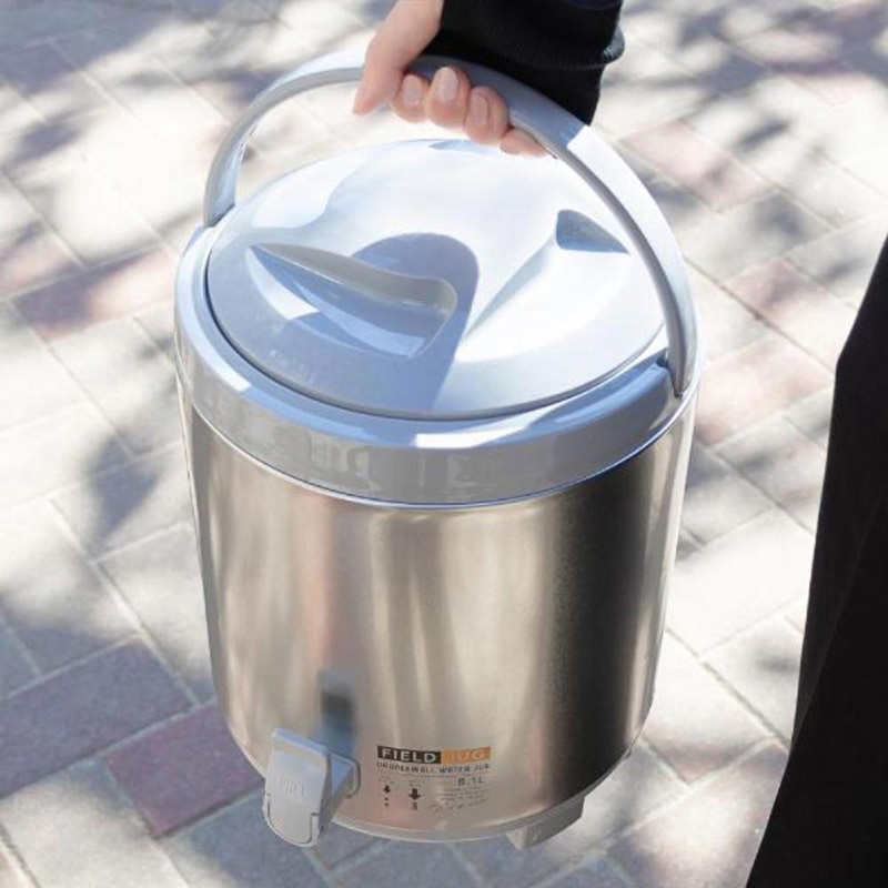 中山福 ウォータージャグ コップ2個付 8.1L シルバー MA-1922 1個(ご注文単位1個)【直送品】