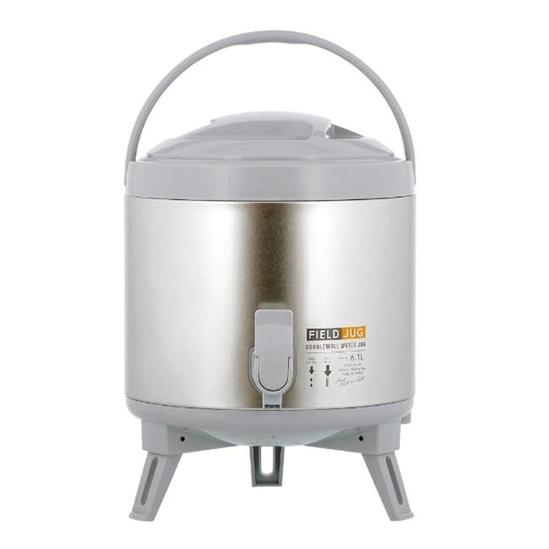 中山福 ウォータージャグ コップ2個付 6.1L シルバー MA-1921 1個（ご注文単位1個）【直送品】