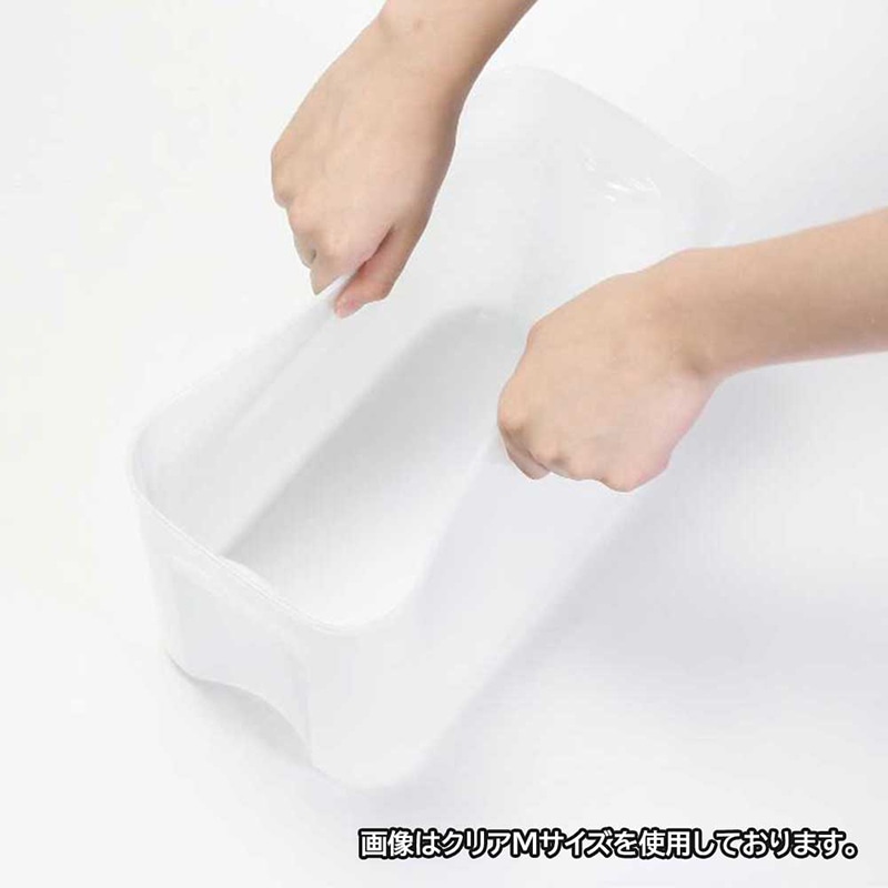 リバティコーポレーション やわらか収納ボックス フタ付 M ホワイト LD-477 1個(ご注文単位1個)【直送品】