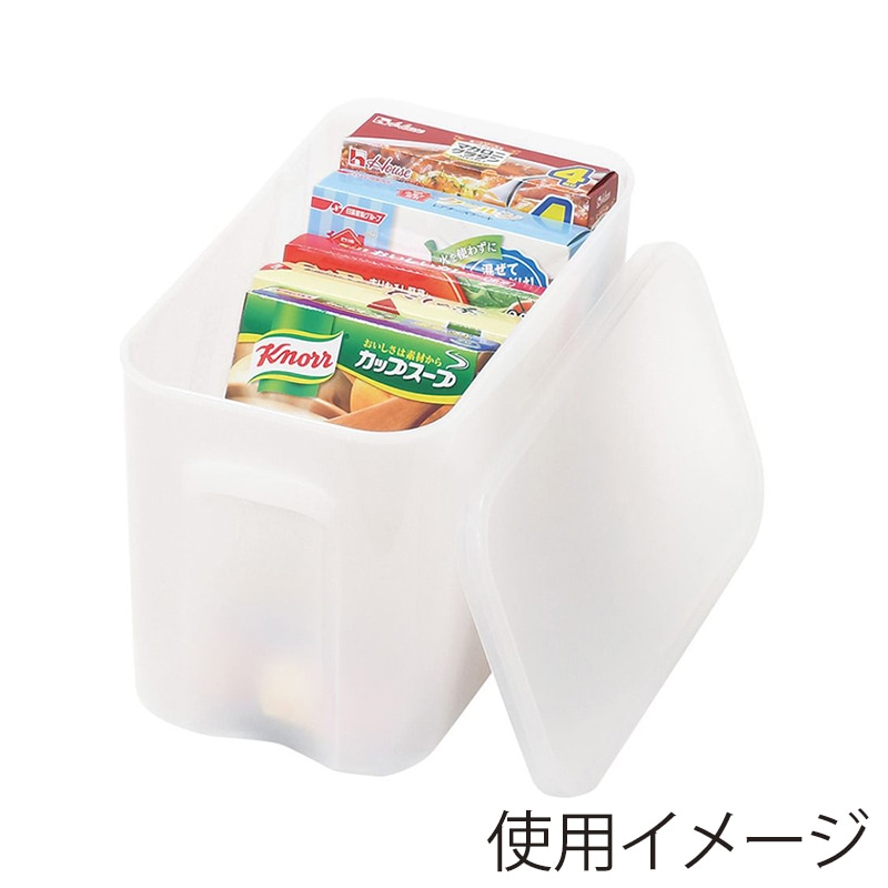 リバティコーポレーション やわらか収納ボックス フタ付 M クリア LD-474 1個(ご注文単位1個)【直送品】