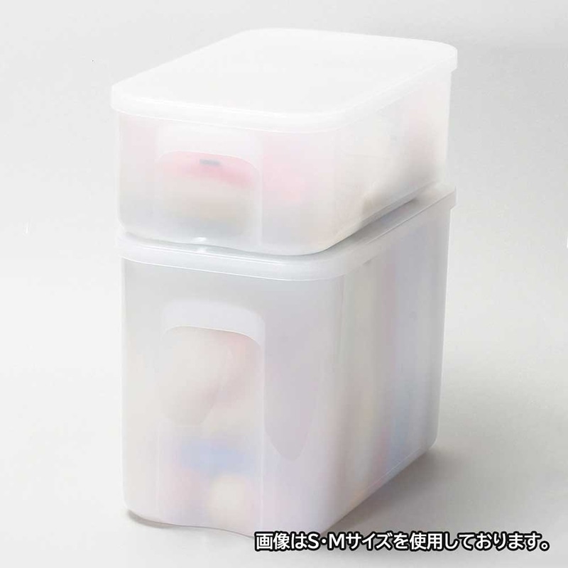 リバティコーポレーション やわらか収納ボックス フタ付 M クリア LD-474 1個(ご注文単位1個)【直送品】