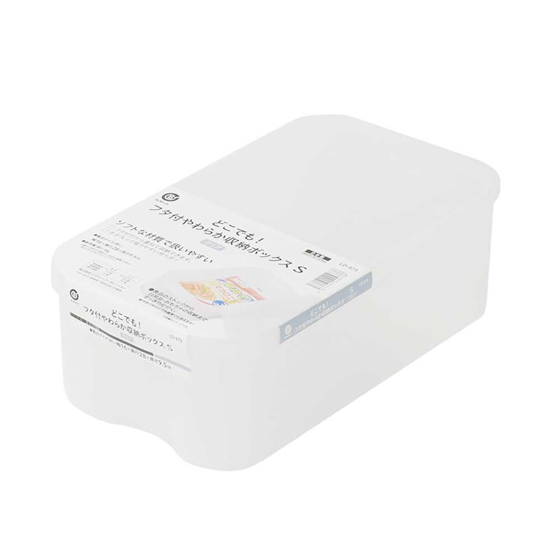 リバティコーポレーション やわらか収納ボックス フタ付 S クリア LD-473 1個（ご注文単位1個）【直送品】