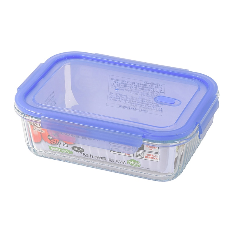 リバティコーポレーション 保存容器 耐熱ガラス 長方形 1400ml LD-472 1個（ご注文単位1個）【直送品】