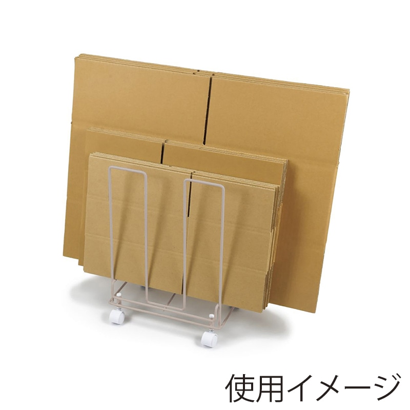 リバティコーポレーション 段ボールストッカー キャスター付 ワームグレー LD-456 1個(ご注文単位1個)【直送品】
