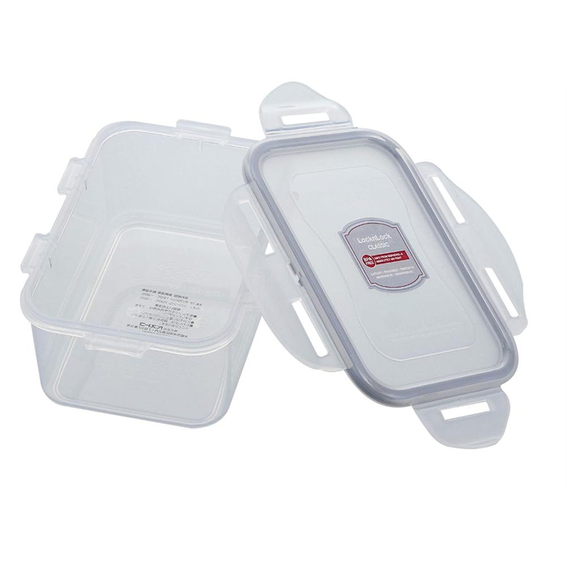 中山福 保存容器 ロック&ロック クラシック 600ml グレー HPL811G 1個(ご注文単位1個)【直送品】