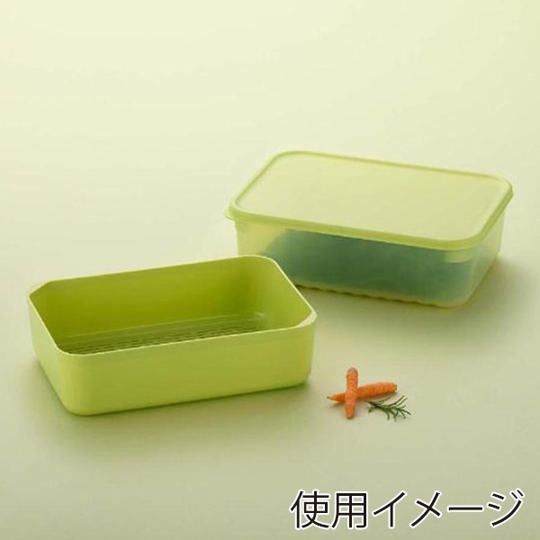 中山福 保存容器 ロック&ロック キープフレッシュ 3.2L グリーン HLE5600NTCR 1個(ご注文単位1個)【直送品】