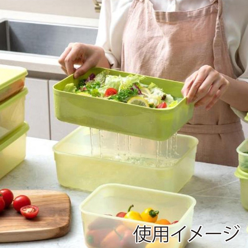 中山福 保存容器 ロック&ロック キープフレッシュ 3.2L グリーン HLE5600NTCR 1個(ご注文単位1個)【直送品】