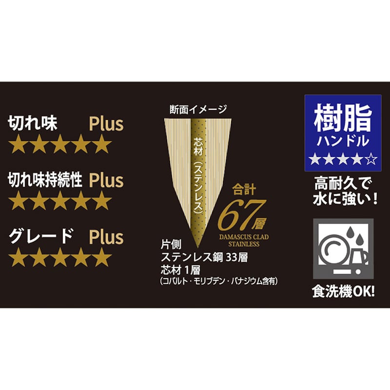 パール金属 牛刀包丁 グローリー 180mm FN-107 1個(ご注文単位1個)【直送品】