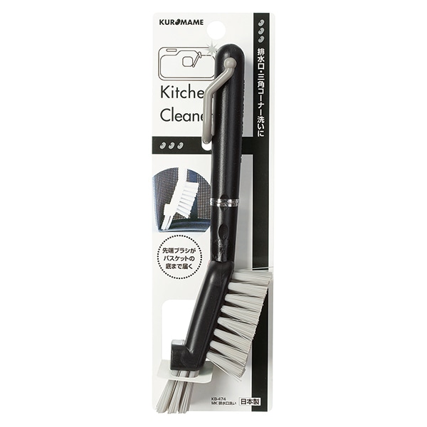 まめいた キッチンブラシ MK 排水口洗い ブラック KB-474BK 1個(ご注文単位1個)【直送品】