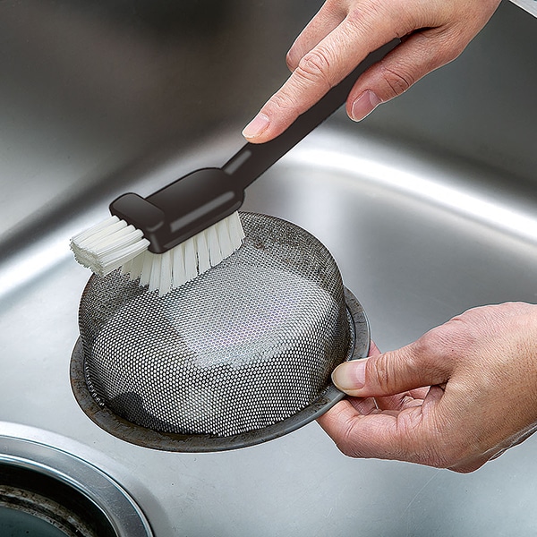 まめいた キッチンブラシ MK 排水口洗い ブラック KB-474BK 1個(ご注文単位1個)【直送品】