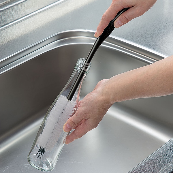 まめいた ブラシ MK スリムボトル洗い ロング ブラック KB-481BK 1個(ご注文単位1個)【直送品】