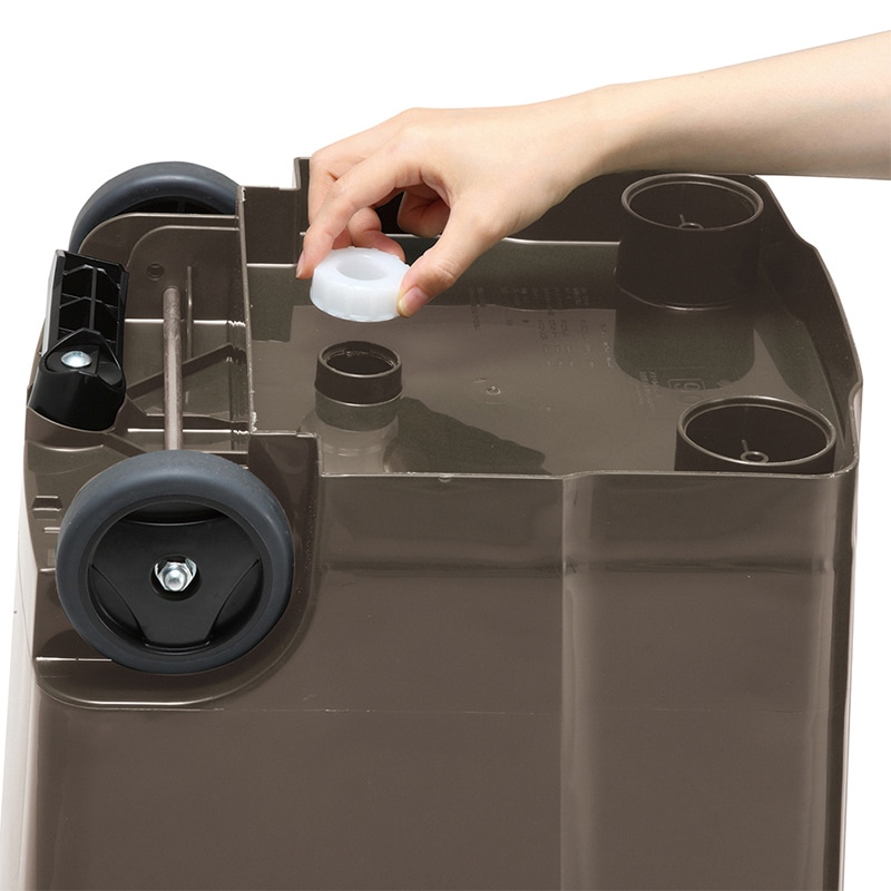 アスベル ハンドル付きペール キャスター付 90L ブラウン A6728 1個(ご注文単位1個)【直送品】