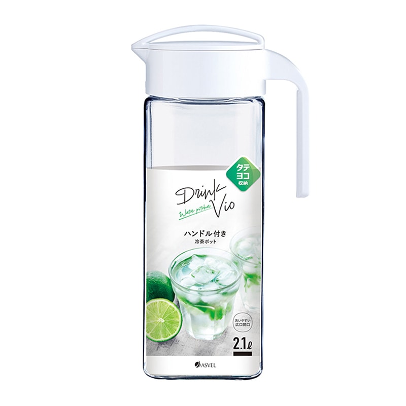 アスベル 冷水筒 耐熱 ドリンク・ビオ 2.1L ホワイト D-211 A8041 1個（ご注文単位1個）【直送品】