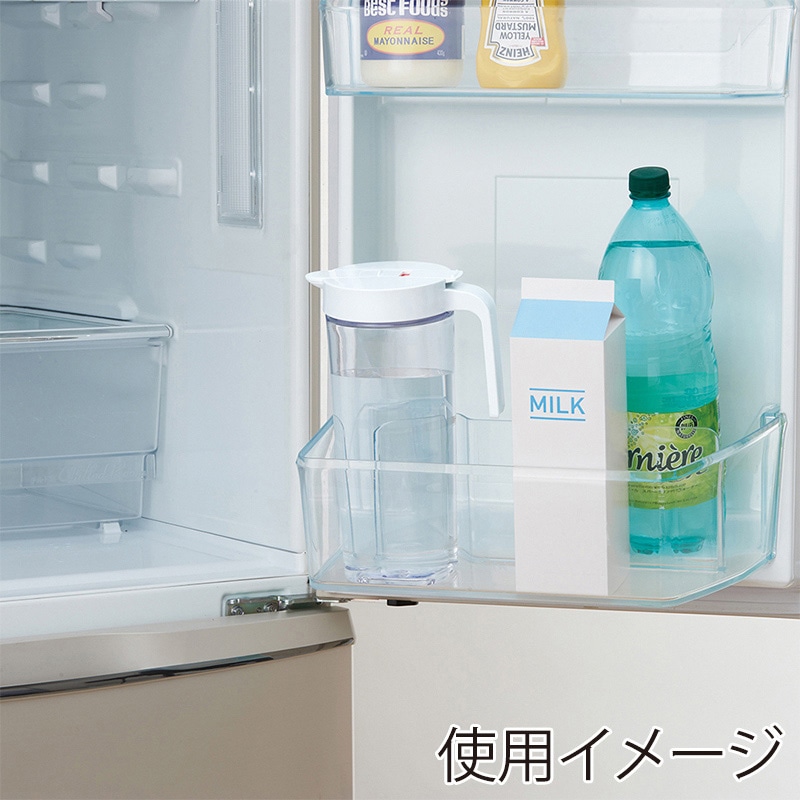 アスベル 冷水筒 耐熱 ドリンク・ビオ 1.1L ホワイト S1100 A8033 1個(ご注文単位1個)【直送品】