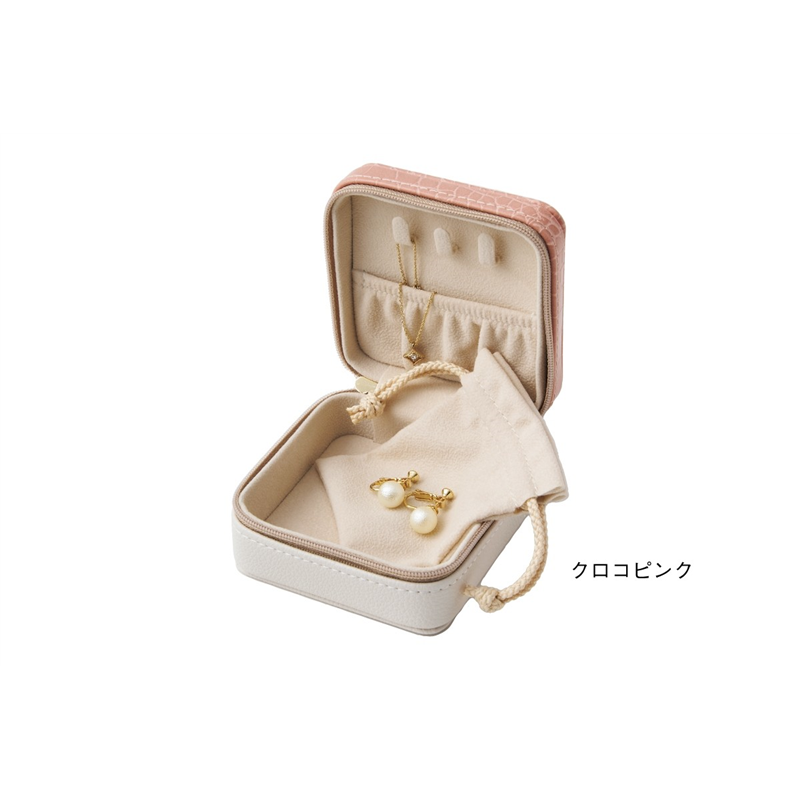 トップウェル JB1947G ジュエリーボックス クロコピンク/1個（ご注文単位5個）【直送品】
