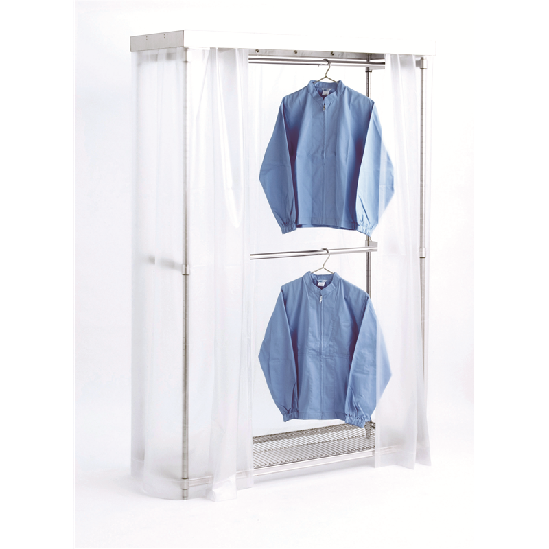 キャニオン ステンレスハンガーラック ﾊﾝｶﾞｰﾊﾟｲﾌﾟ2段・天板・ｶｰﾃﾝ付 SHR2-2572K 1台（ご注文単位1台）【直送品】