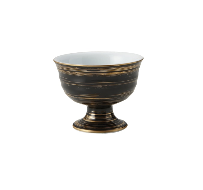 丸モ高木陶器 黒巻金渦高台小鉢 4A010-02 1個（ご注文単位1個）【直送品】