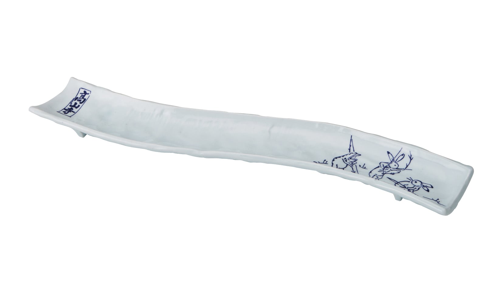 丸モ高木陶器 イングレ高山寺変形細長皿 4A016-04 1個（ご注文単位1個）【直送品】