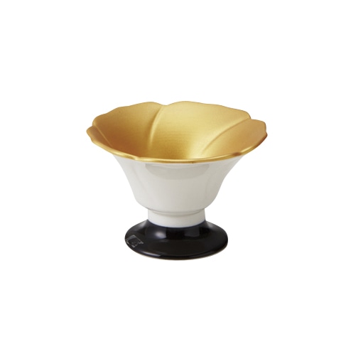 丸モ高木陶器 内金黒高台花型珍味 4A020-07 1個（ご注文単位1個）【直送品】