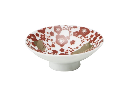 丸モ高木陶器 朱金平盃梅と千鳥 4A027-04 1個(ご注文単位1個)【直送品】
