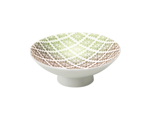 丸モ高木陶器 ラスター緑平盃菊菱 4A027-10 1個(ご注文単位1個)【直送品】