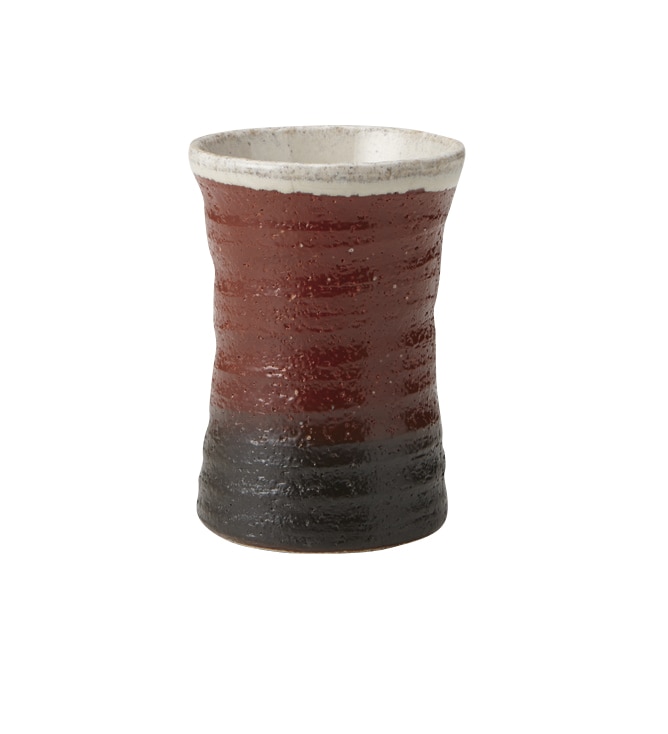 丸モ高木陶器 赤黒長型寿司湯呑 4A028-07 1個（ご注文単位1個）【直送品】