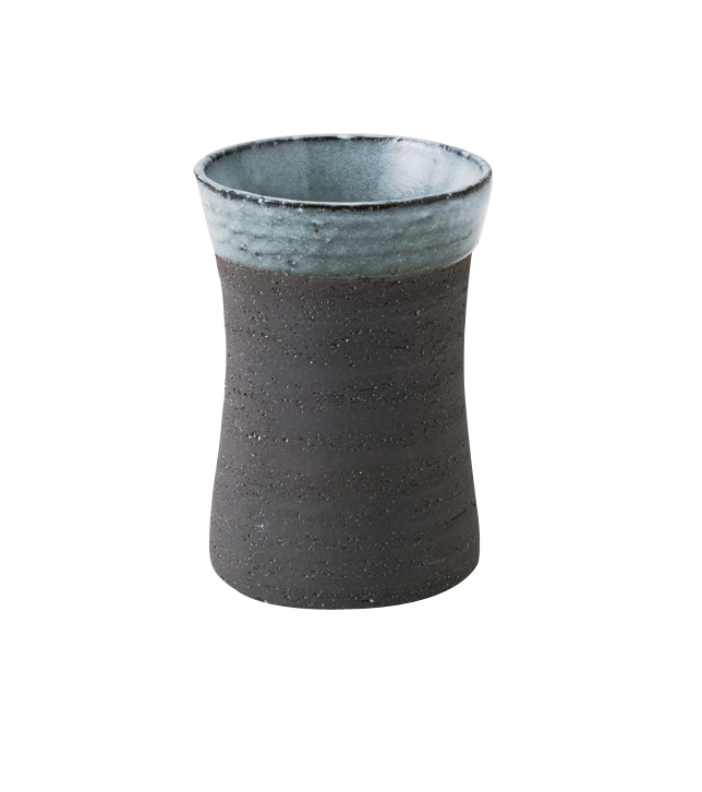 丸モ高木陶器 黒土窯変ロングカップ 4A028-13 1個（ご注文単位1個）【直送品】