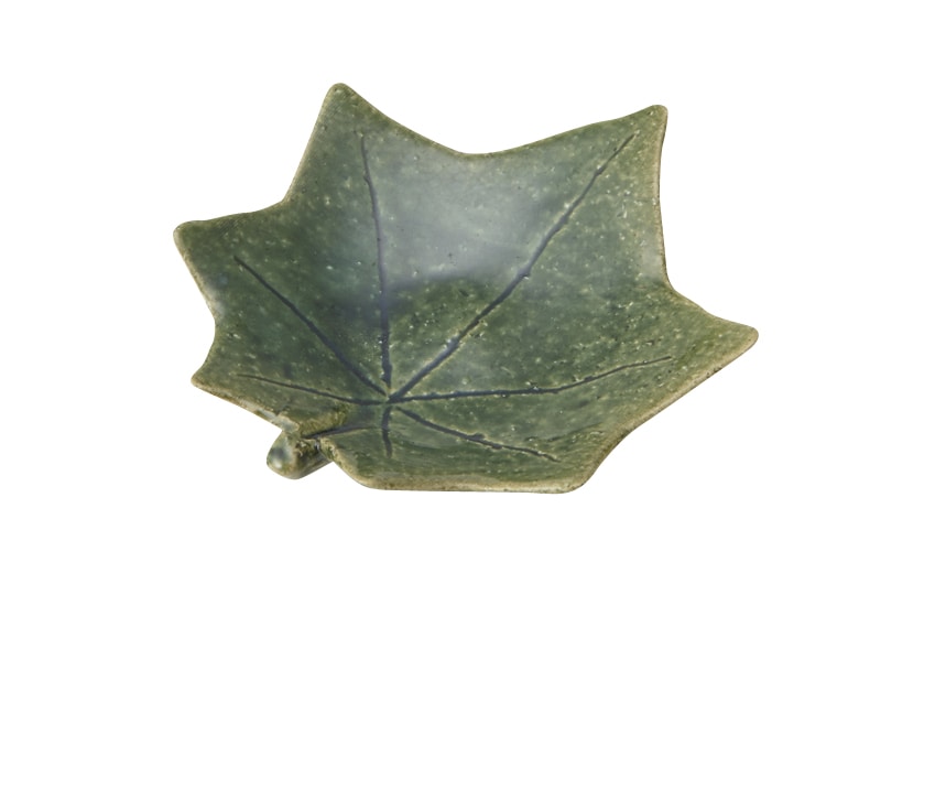 丸モ高木陶器 織部紅葉小皿 4A030-02 1個（ご注文単位1個）【直送品】