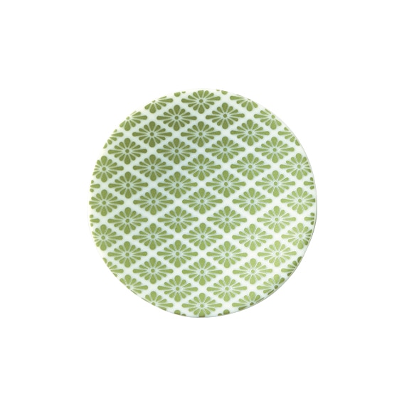 丸モ高木陶器 ラスター緑豆皿菊菱 4A032-24 1個（ご注文単位1個）【直送品】