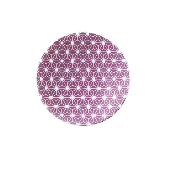 丸モ高木陶器 ラスターピンク豆皿麻の葉 4A032-25 1個（ご注文単位1個）【直送品】