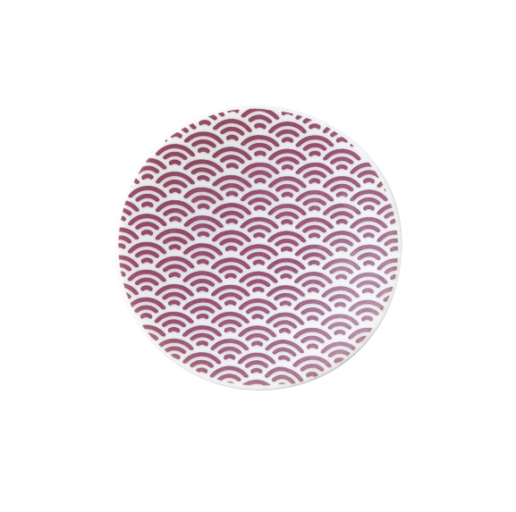 丸モ高木陶器 ラスターピンク豆皿青海波 4A032-27 1個（ご注文単位1個）【直送品】