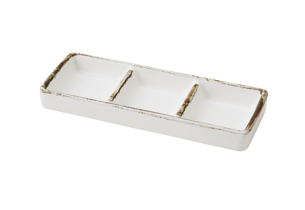 丸モ高木陶器 益子風三ツ仕切皿 4A042-05 1個（ご注文単位1個）【直送品】