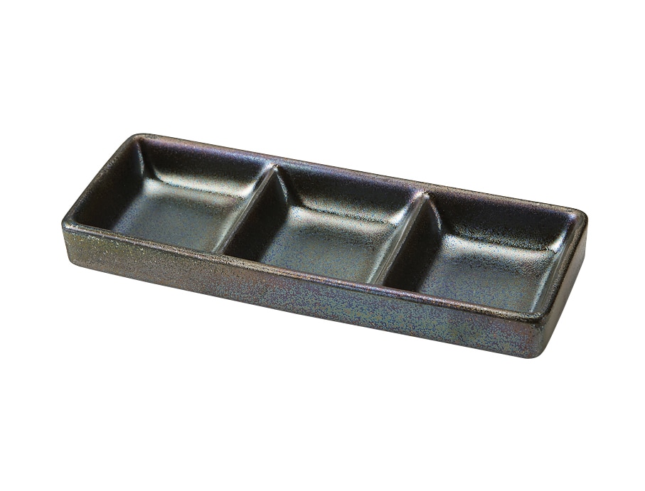 丸モ高木陶器 鳳凰三ッ仕切り皿 4A042-09 1個（ご注文単位1個）【直送品】