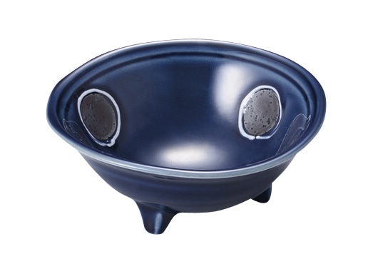 丸モ高木陶器 いぶし丸紋三ッ足11.5cm鉢 4A048-07 1個（ご注文単位1個）【直送品】