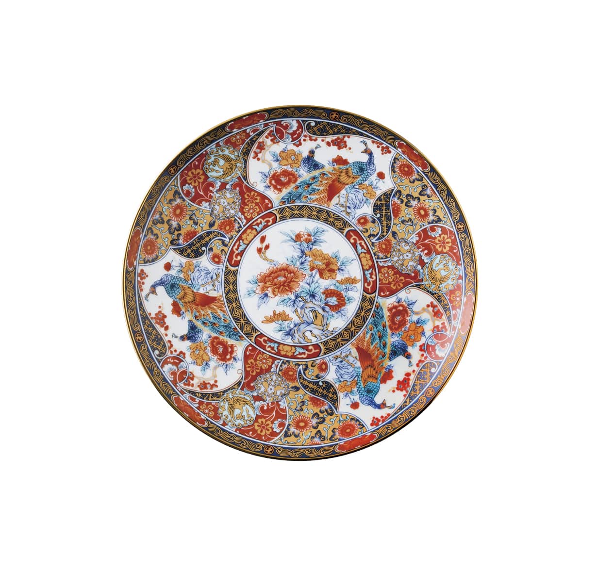 丸モ高木陶器 金彩花鳥7.0皿 4A051-05 1個（ご注文単位1個）【直送品】