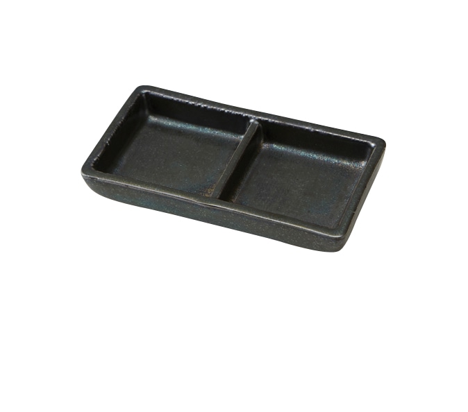 丸モ高木陶器 慈眼二つ仕切り皿（縦） 4A052-24 1個（ご注文単位1個）【直送品】