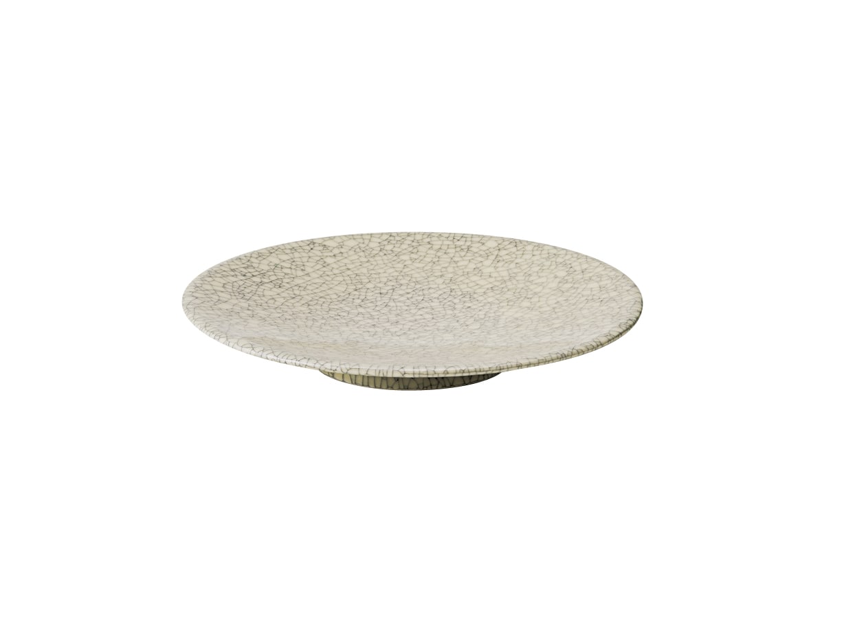 丸モ高木陶器 アイボリー貫入高台皿小 4A056-01 1個（ご注文単位1個）【直送品】