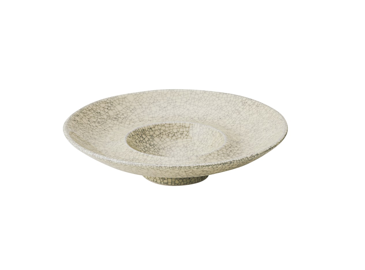 丸モ高木陶器 アイボリー貫入22cmリムスープ 4A056-07 1個（ご注文単位1個）【直送品】