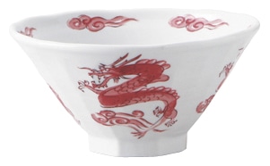 丸モ高木陶器 赤昇竜雲影八角6.3丼 4A057-07 1個（ご注文単位1個）【直送品】