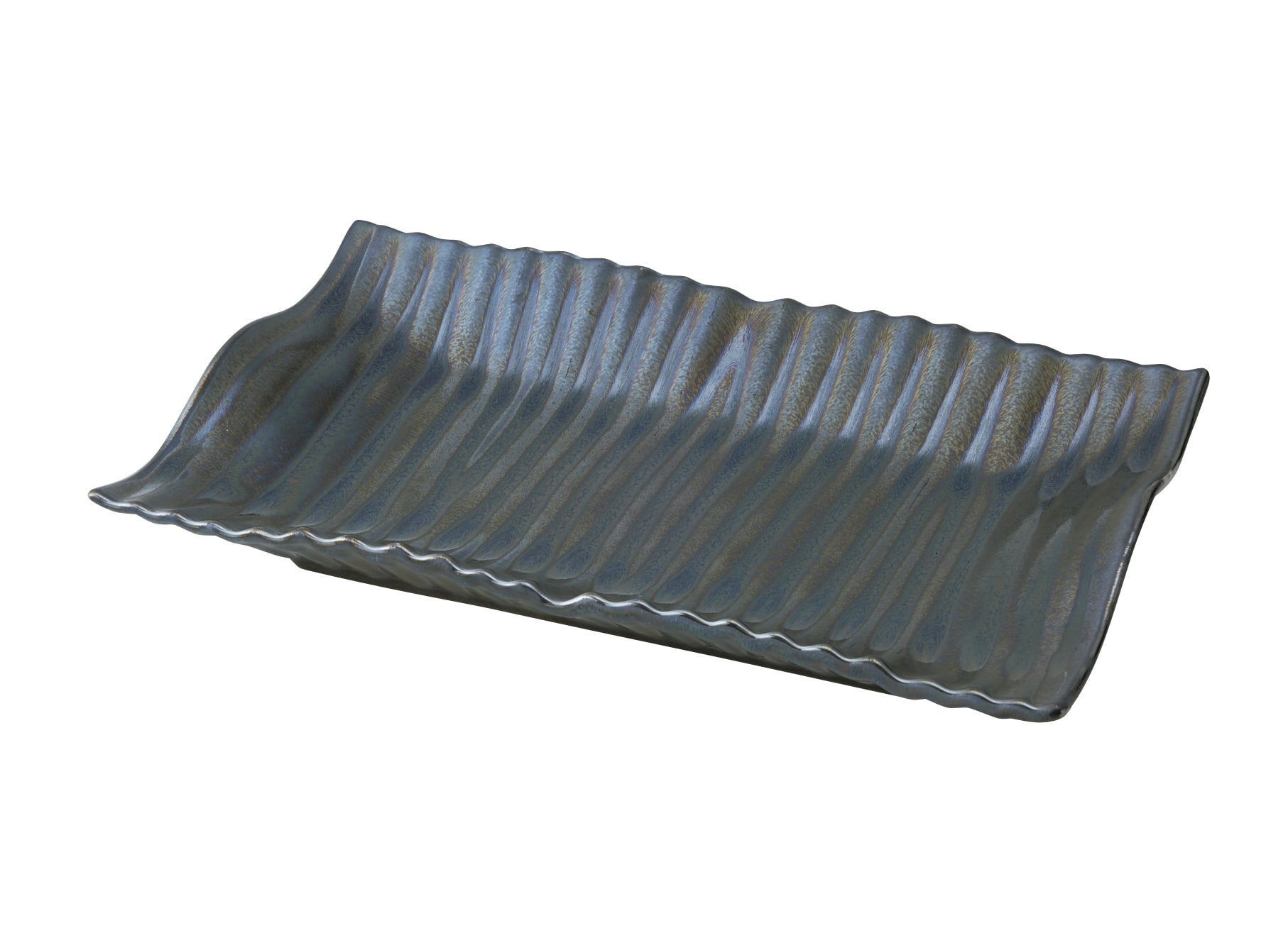 丸モ高木陶器 折衷40cm長菜皿大黒 4A062-26 1個（ご注文単位1個）【直送品】